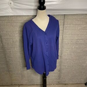 Victoria's Secret‎ Purple Button-Up Long Sleeve Thermal Large